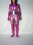 Red with Pink Shinny Metallic zentai Super Hero Catsuit Red with Pink Shinny Metallic zentai Super Hero Catsuit